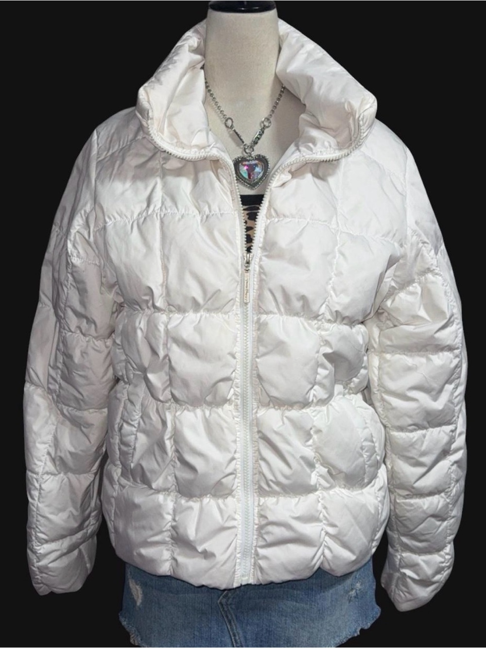 Paris Blues White Quilted Puffer Jacket